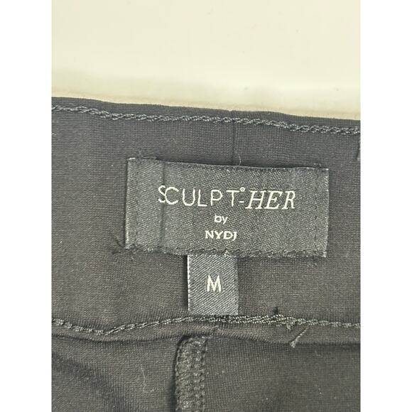 NYDJ Sculpt-Her Black Flare Leg Pants Pull On Ponte Office Workwear Business M - Picture 3 of 9